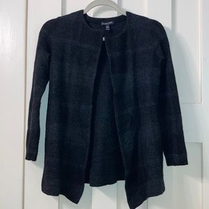 Eileen Fisher Black & Grey Plaid Cardigan